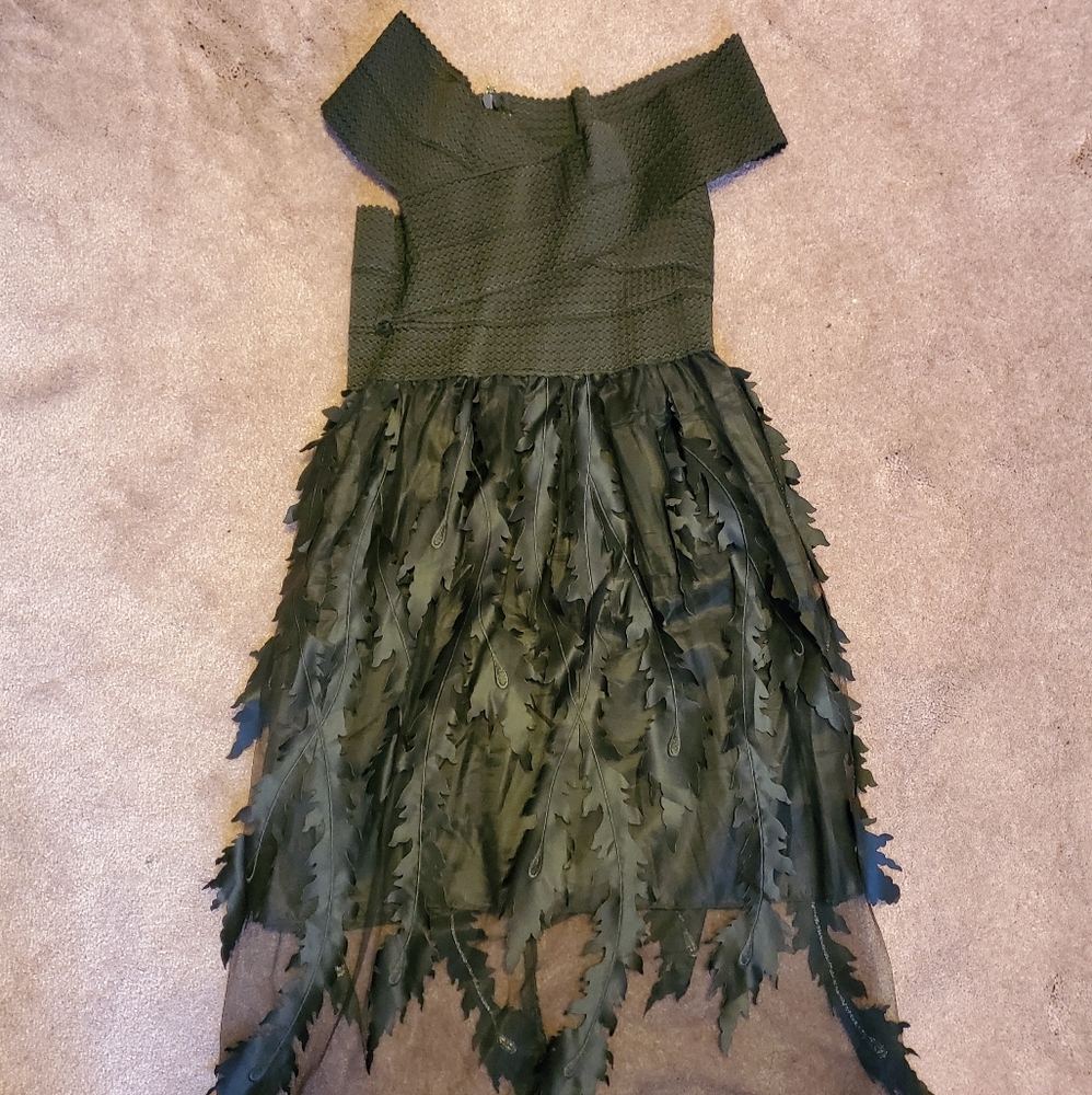 BLACK FEATHERED MIDI DRESS